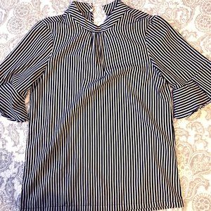 Navy and White striped Blouse